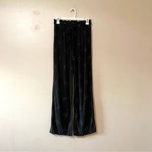 Stillwater Black Pants Tie Waist Moon Phases Celestial Gold Medium